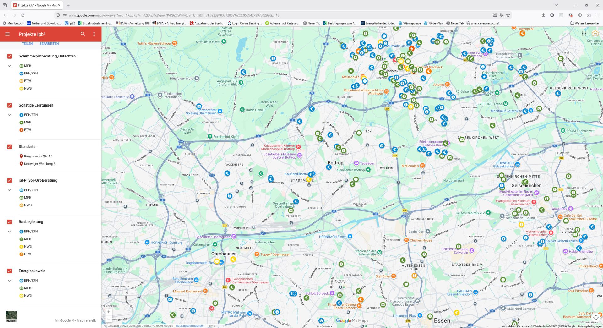 Projekte-Karte auf Google Maps