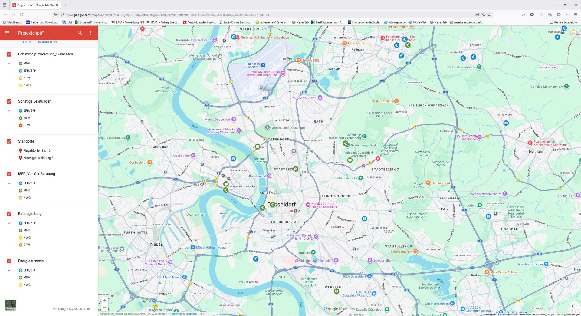 Projekte-Karte auf Google Maps