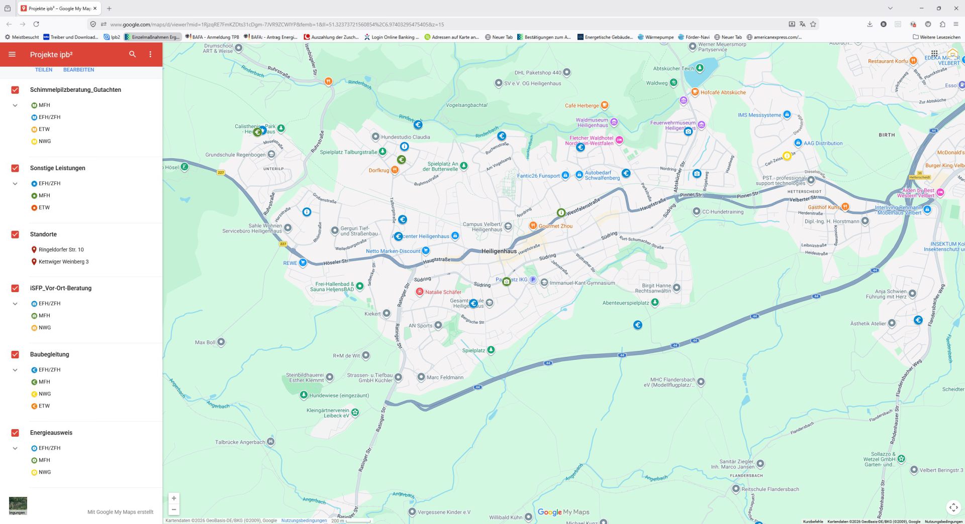 Projekte-Karte auf Google Maps
