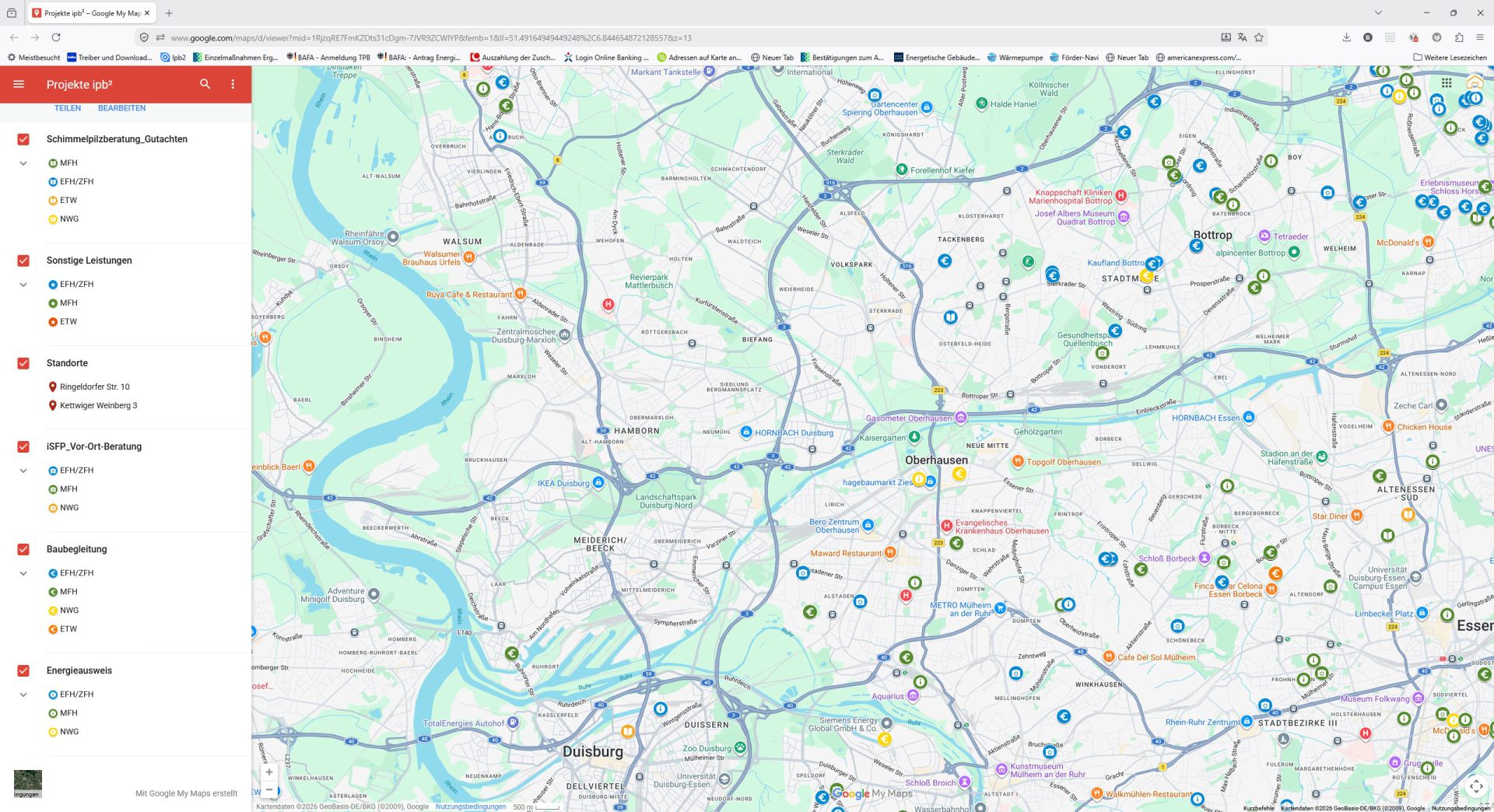 Projekte-Karte auf Google Maps