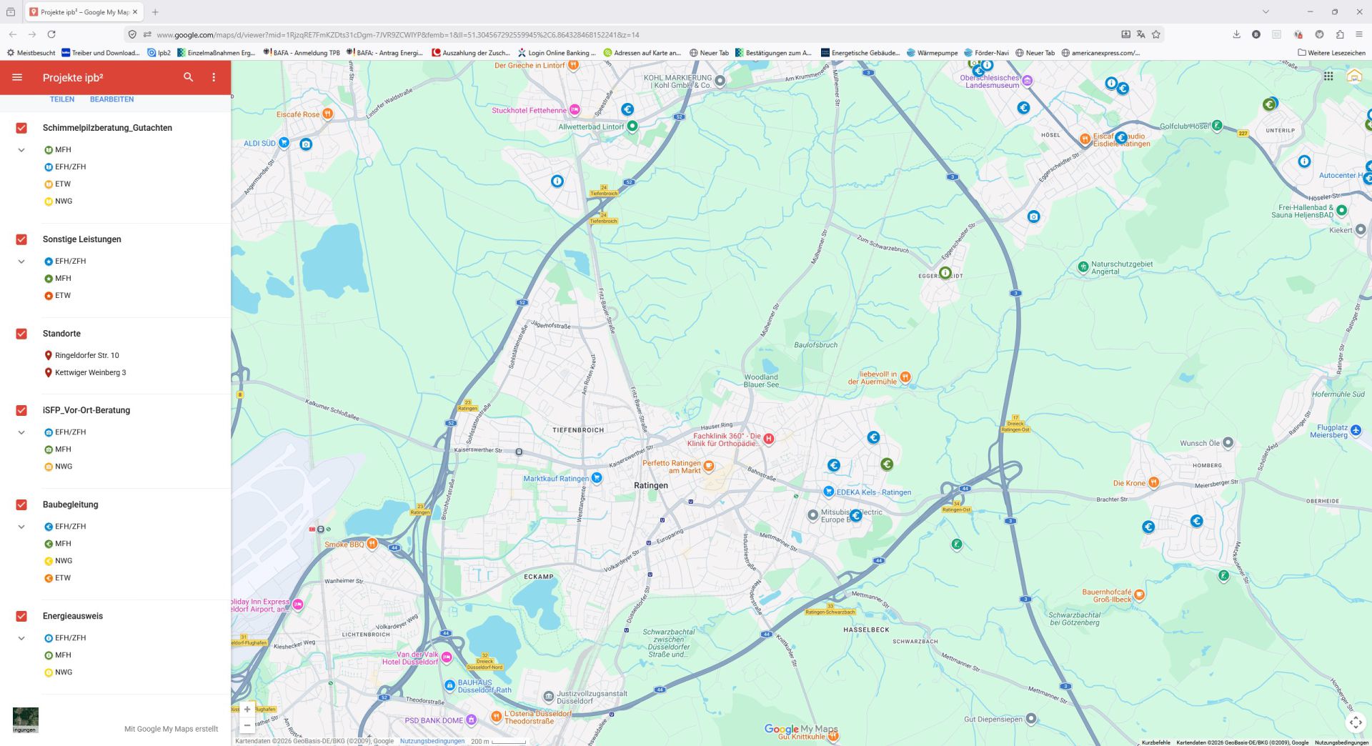 Projekte-Karte auf Google Maps